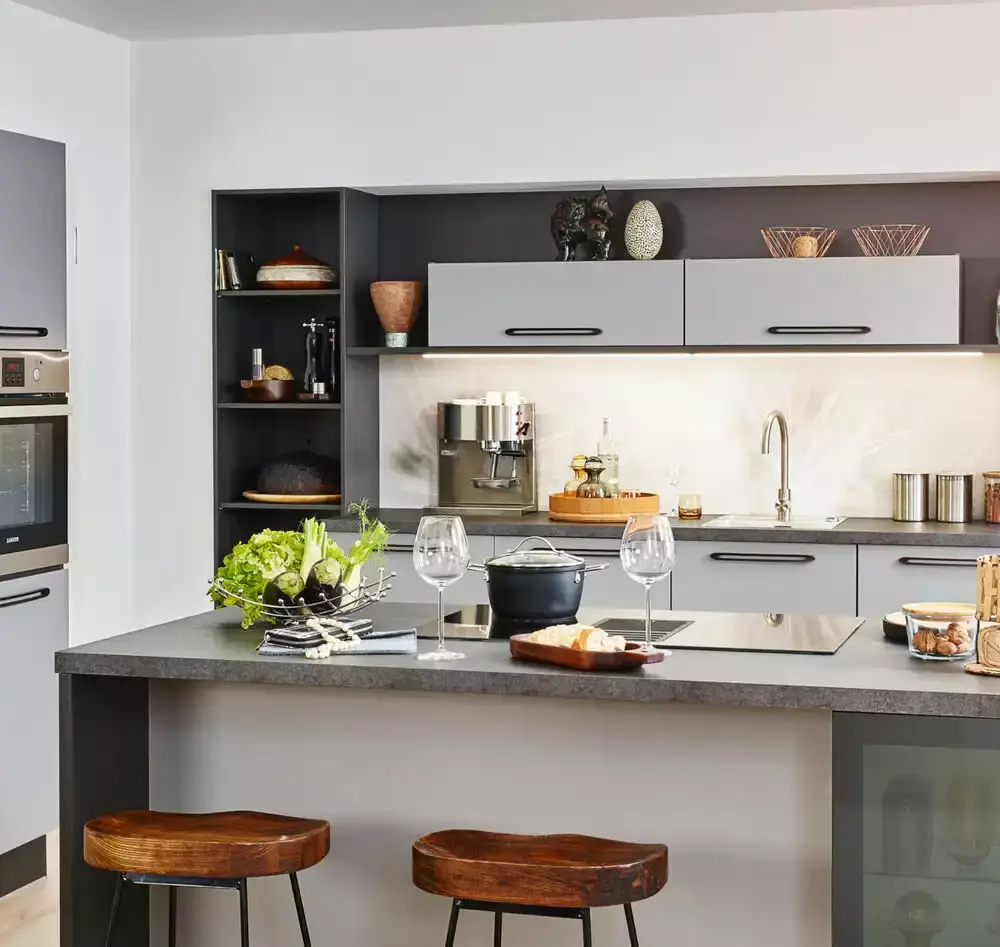 Pino Klassische Inselküche Achatgrau