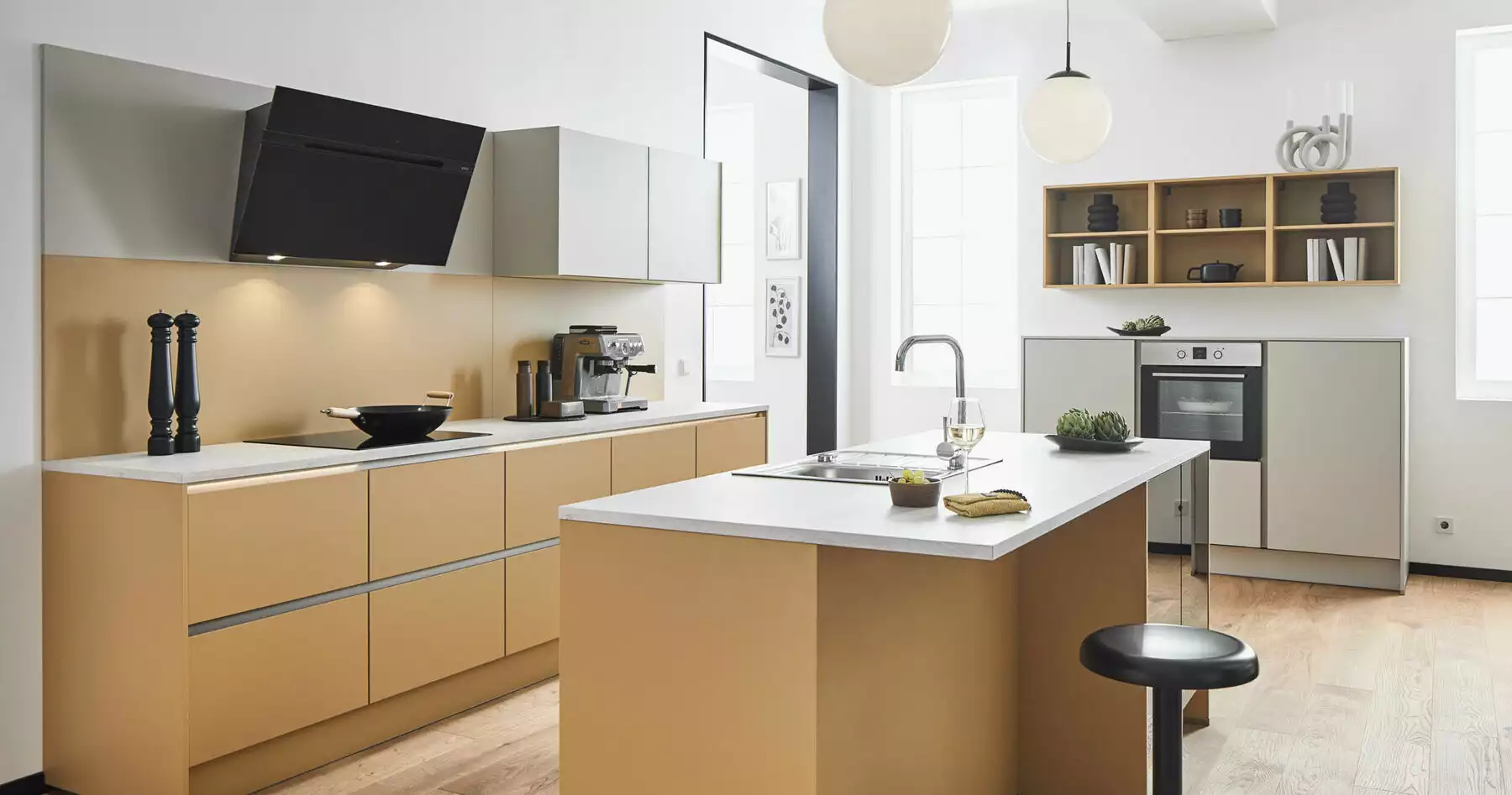 Pino Moderne Inselküche Caramel Kaschmirgrau Pino Moderne Inselküche Caramel Kaschmirgrau