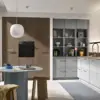 Burger L-Kueche Nebelgrau Eiche Küche im Neubau